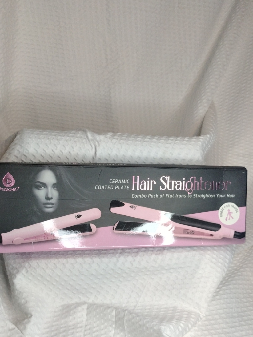PURSONIC Pink Ceramic Hair Straightener Flat Iron New In Box